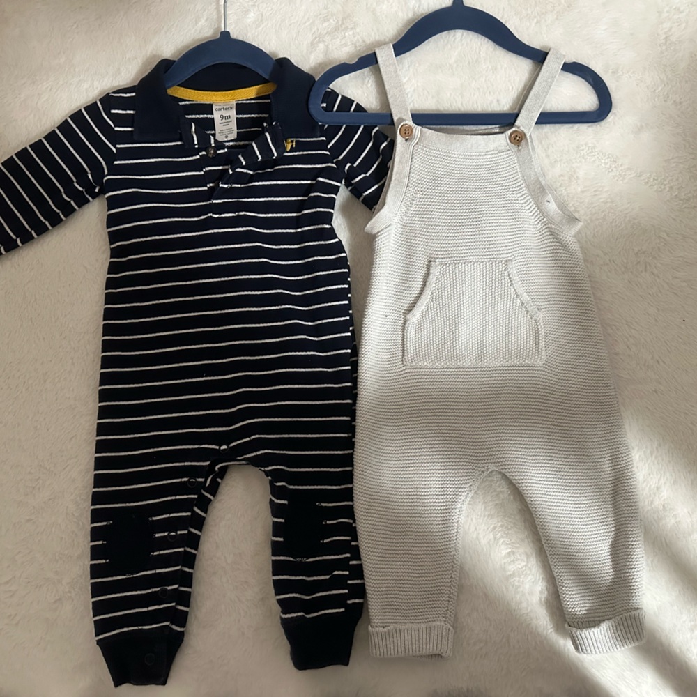 Carter's Navy Striped Polo Onesie